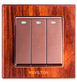 Kevilton Nature Mahogany 3gang 2Way Switch