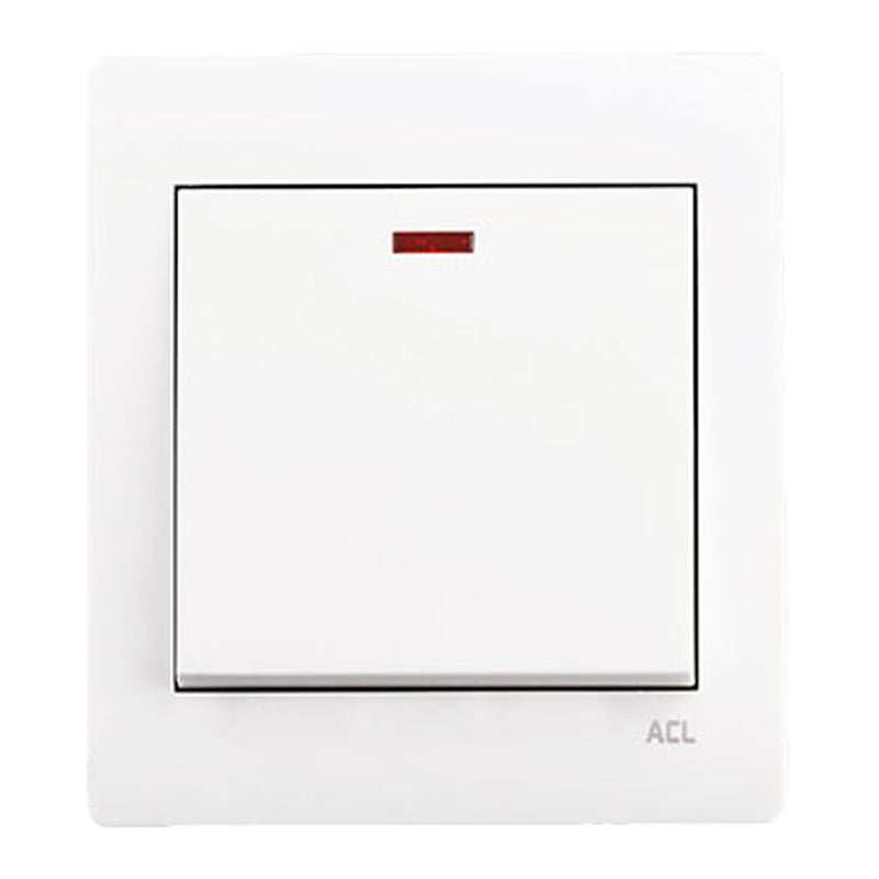 ACL Elegance White 20A Double Pole Switch With Indicator