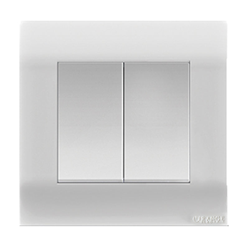 Orange Akoya White 2 Gang 1 Way