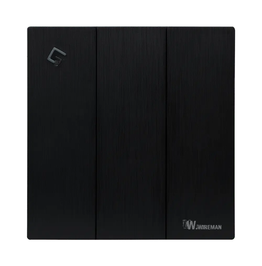 Wireman Infinity Black 3Gang 1Way Switch