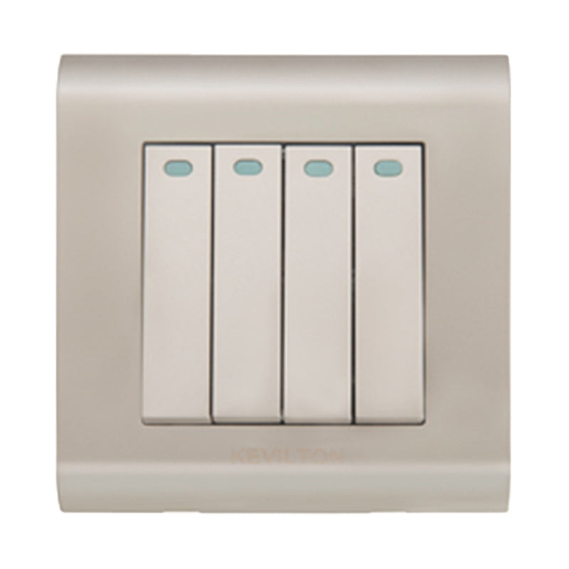 Kevilton Modular Gold 4Gang 1Way Switch