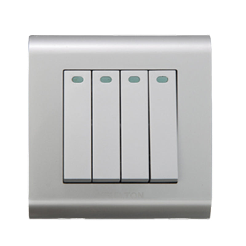 Kevilton Modular Silver 4Gang 1Way Switch