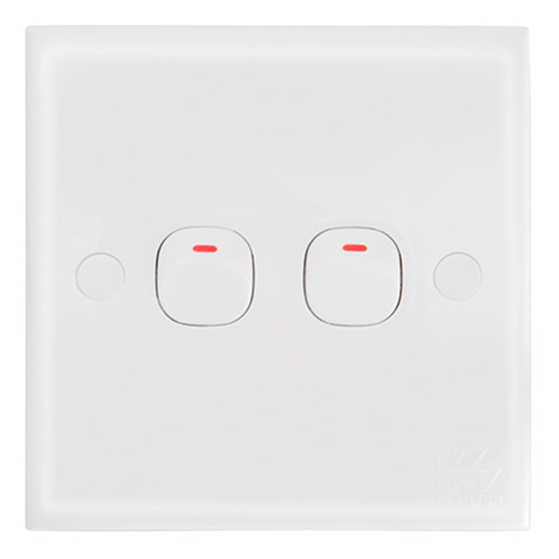 Kevilton White Series 2Gang 1Way Switch