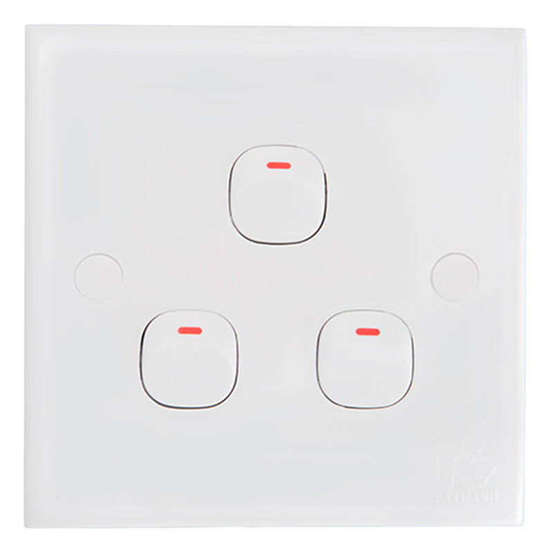 Kevilton White Series 3Gang 1Way Switch
