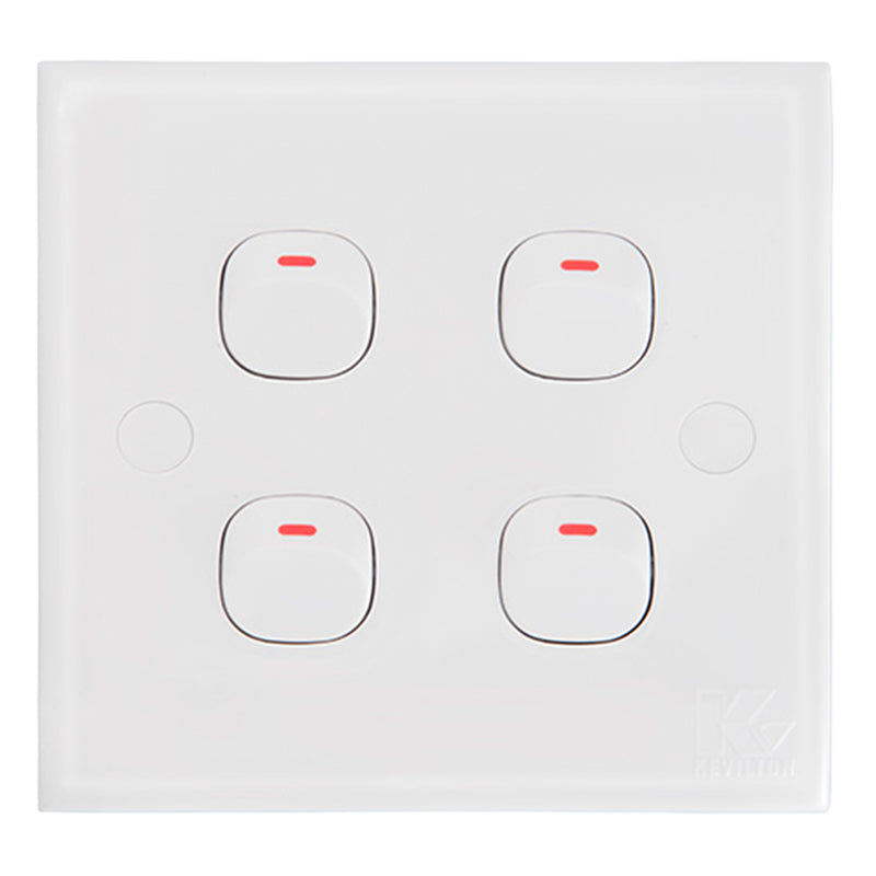 Kevilton White Series 4Gang 1Way Switch