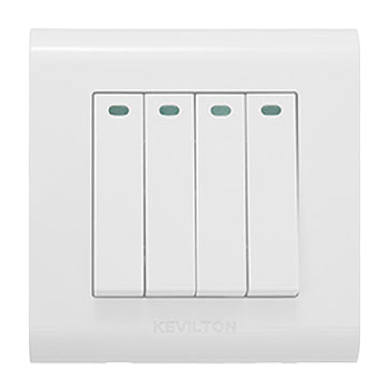 Kevilton Modular White 4Gang 1Way Switch
