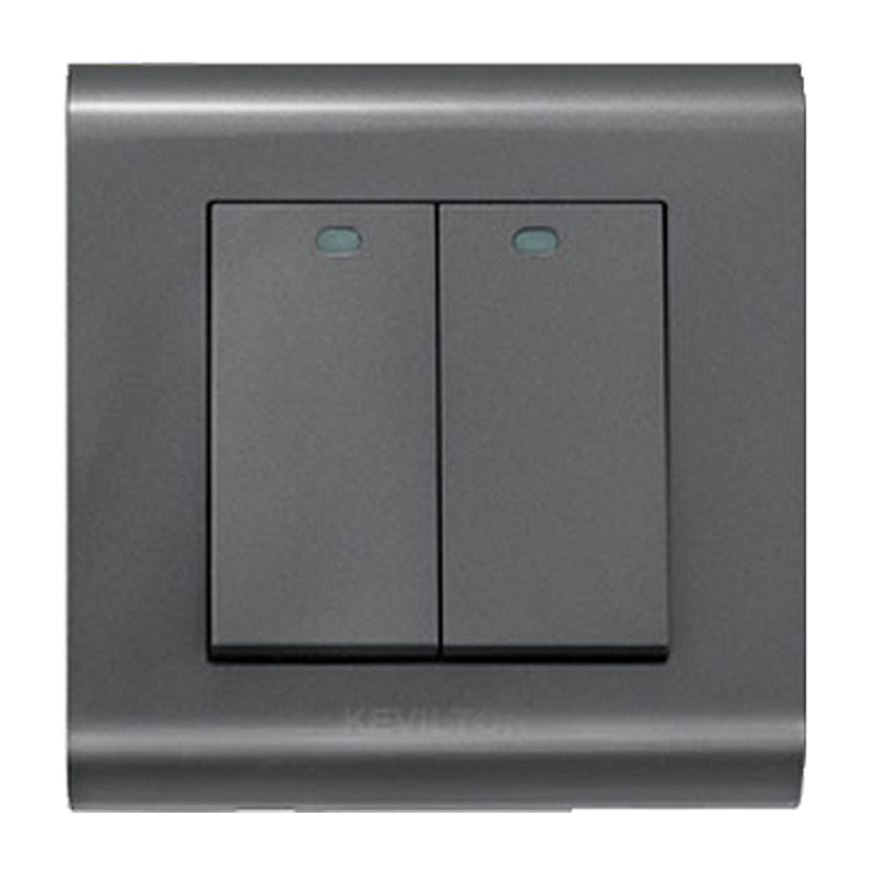 Kevilton Modular Black 2 Gang 1 way Switch