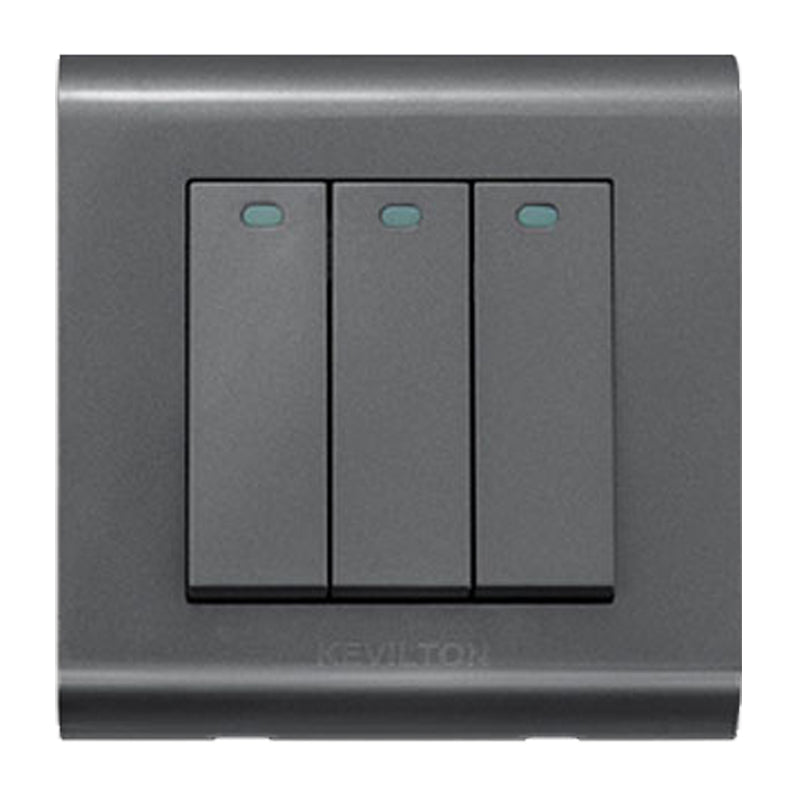 Kevilton Modular Black 3 Gang 1 Way Switch