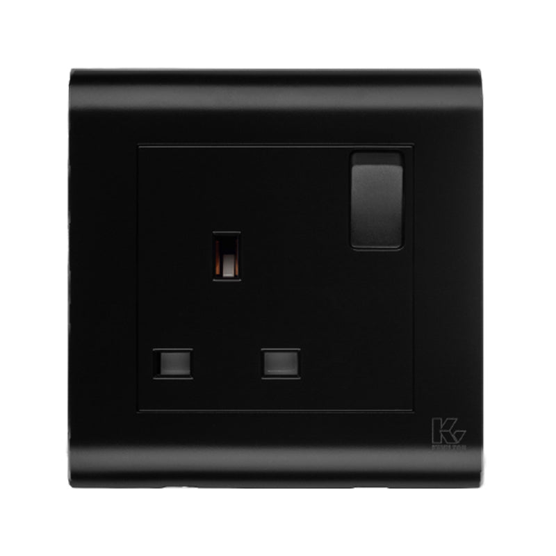 Kevilton Modular Jet Black 13Amp Switch Socket