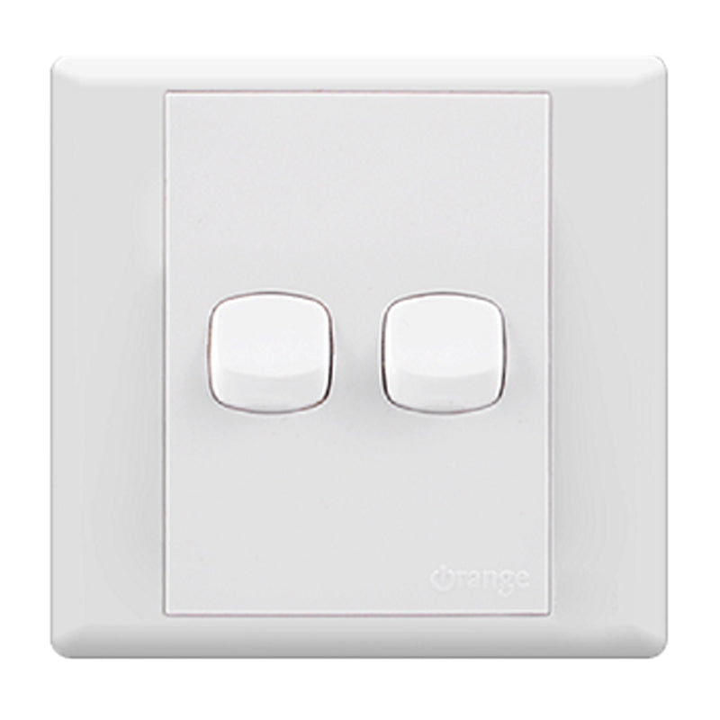 Orange Monaco 2 Gang 1 Way White Switch