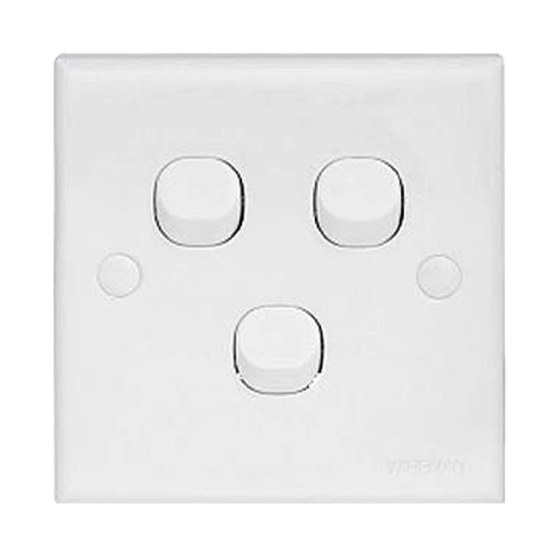 Wireman Classic White 3Gang 1Way Switch