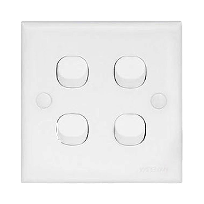 Wireman Classic White 4Gang 1Way Switch