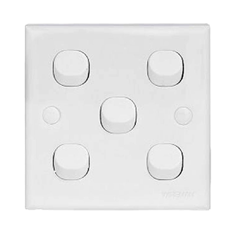 Wireman Classic White 5Gang 1Way Switch