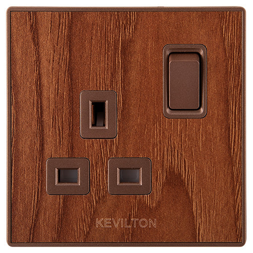 Kevilton Nature Teak 13Amp Switch Socket