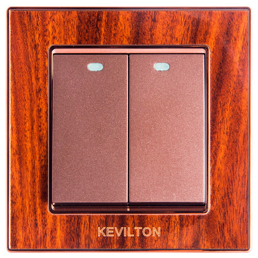 Kevilton Nature Mahogany 2gang 1Way Switch