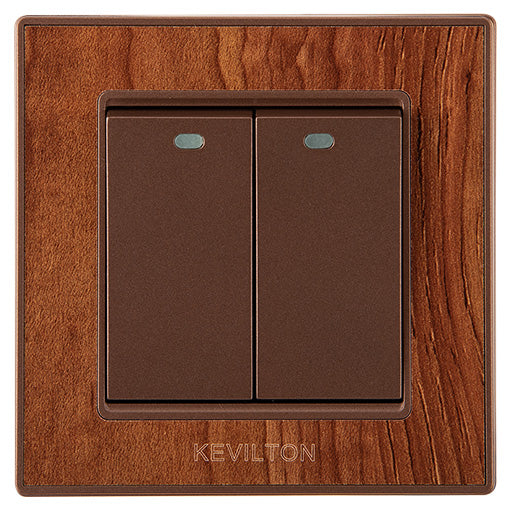 Kevilton Nature Teak 2Gang 1Way Switch