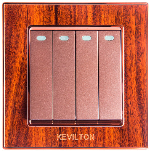 Kevilton Nature Mahogany 4Gang 1Way Switch