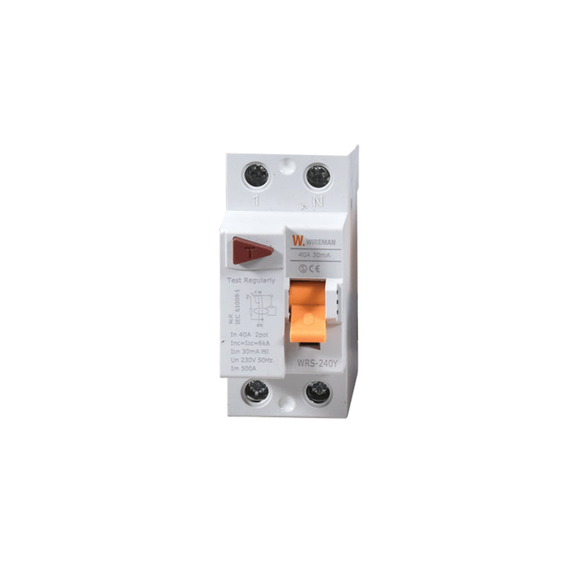Wireman RCD 2 Pole 40A 30mA (Trip)