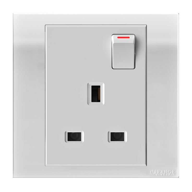 Orange Akoya White13A Switched Socket Outlet