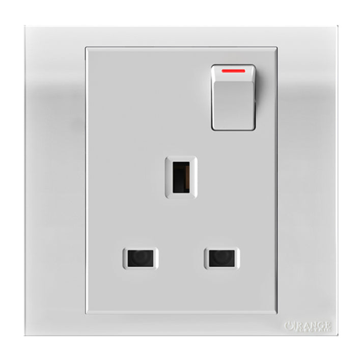 Orange Akoya White 13A Switched Socket Outlet – LE.LK