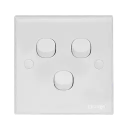 Orange Casablanca 3 Gang 1 Way White Switch