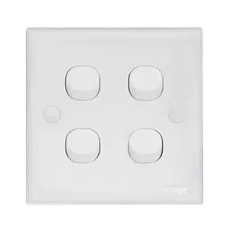 Orange Casablanca  4 Gang 1 Way White Switch