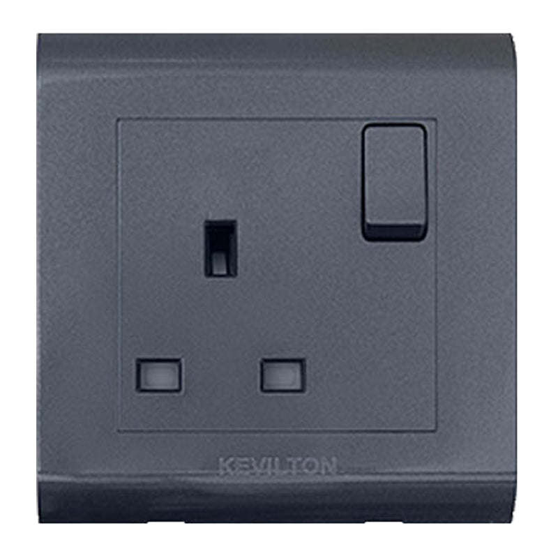 Kevilton Modular Black 13Amp Socket Switch