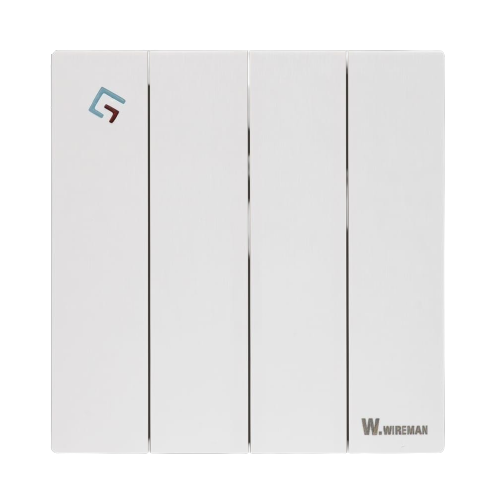 Wireman Infinity White 4Gang 1Way Switch